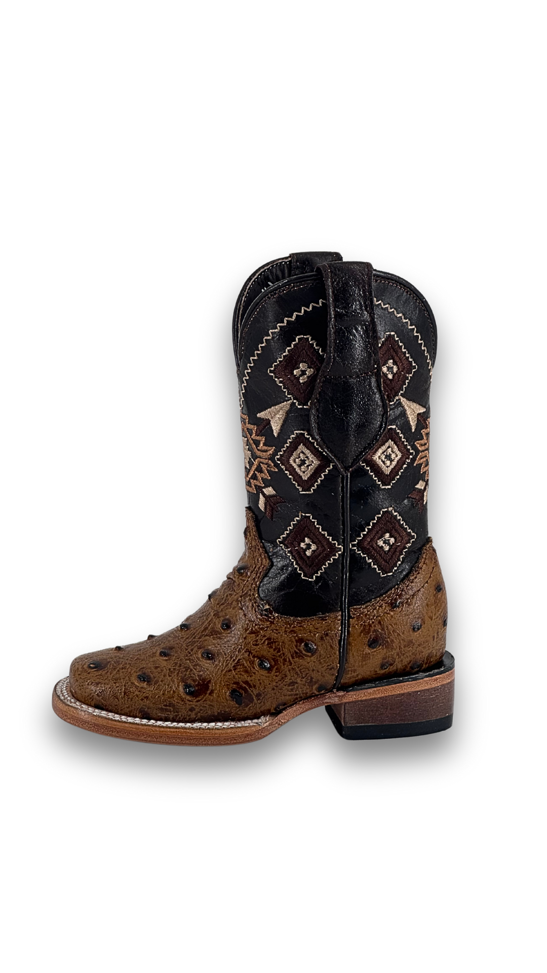 Little Ostrich Pro Rodeo Kids Boots - Western Style Cowboy Boots for Boys & Girls - Durable Leather Riding Boots for Rodeo, Horseback Riding & Country Fashion