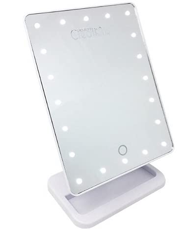 Beauty Creations LED Makeup Mirror with Touch Control - Adjustable Brightness, 10X Magnification, White Vanity Mirror for Makeup Application, Skincare & Hair Styling at Home or Salon