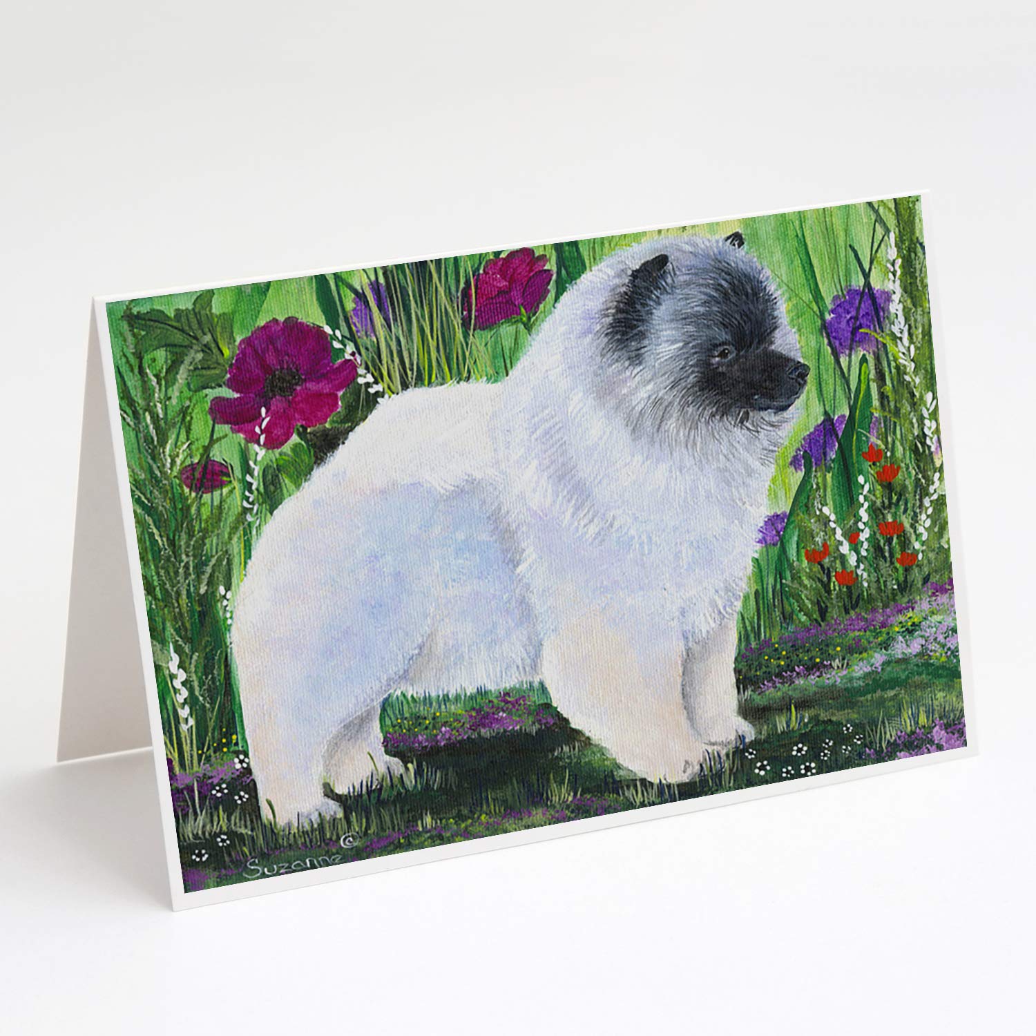 Keeshond Greeting Cards Pack of 8 with Envelopes | Blank A7 Note Cards 5x7 | Whimsical Dog Themed Stationery for Birthdays, Thank You Notes & Special Occasions