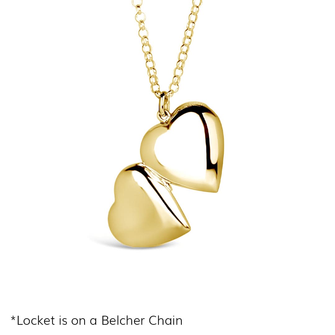 Large 2 Photo Heart Locket Necklace in Gold - Perfect for Valentine's Gifts, Anniversary Presents & Memorial Jewelry