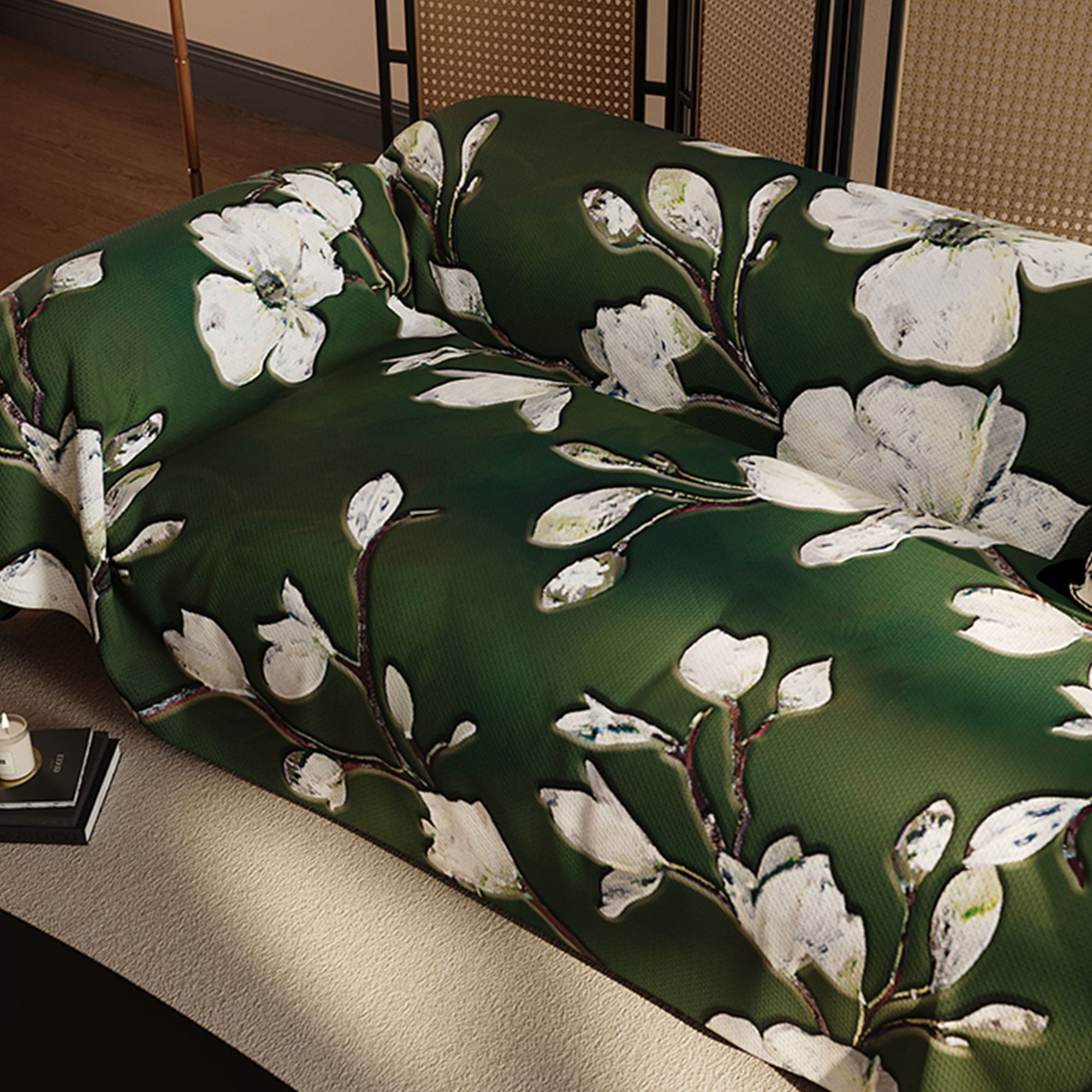 Magnolia Muse Linen Sofa Cover - Soft, Breathable & Washable Couch Protector for Living Room, Sectional, Loveseat - Perfect for Home Decor, Pet Protection & Daily Use