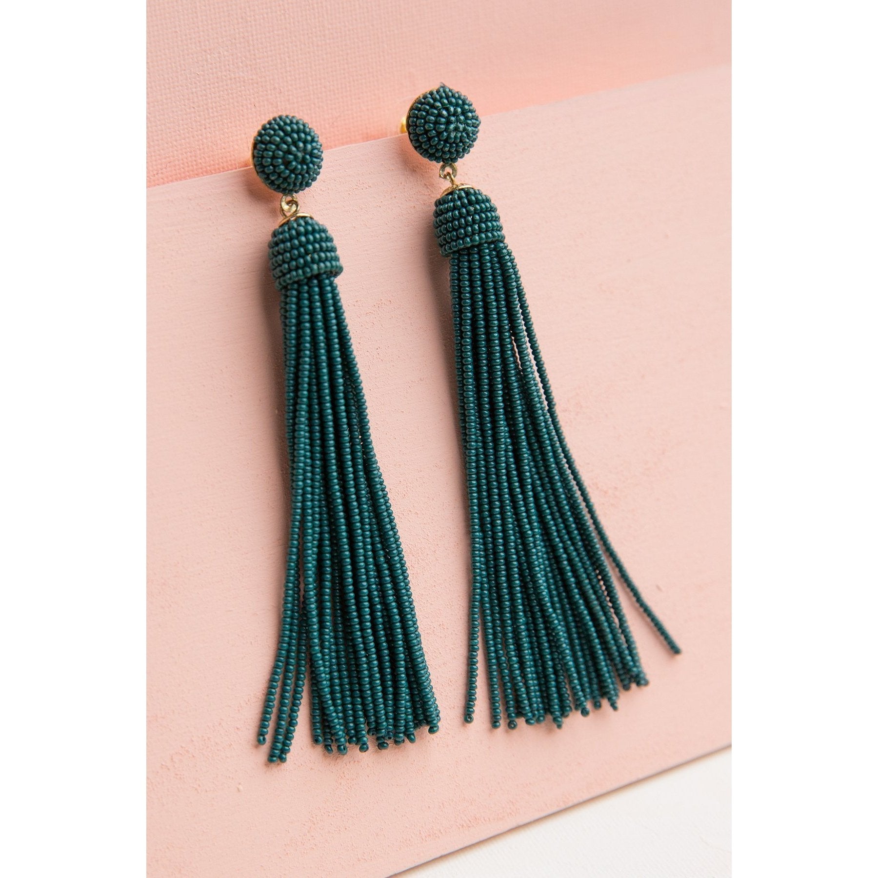 Calypso Beaded Tassel Earrings for Women - Bohemian Handmade Dangle Earrings with Crystal Beads - Perfect for Parties, Weddings & Summer Festivals