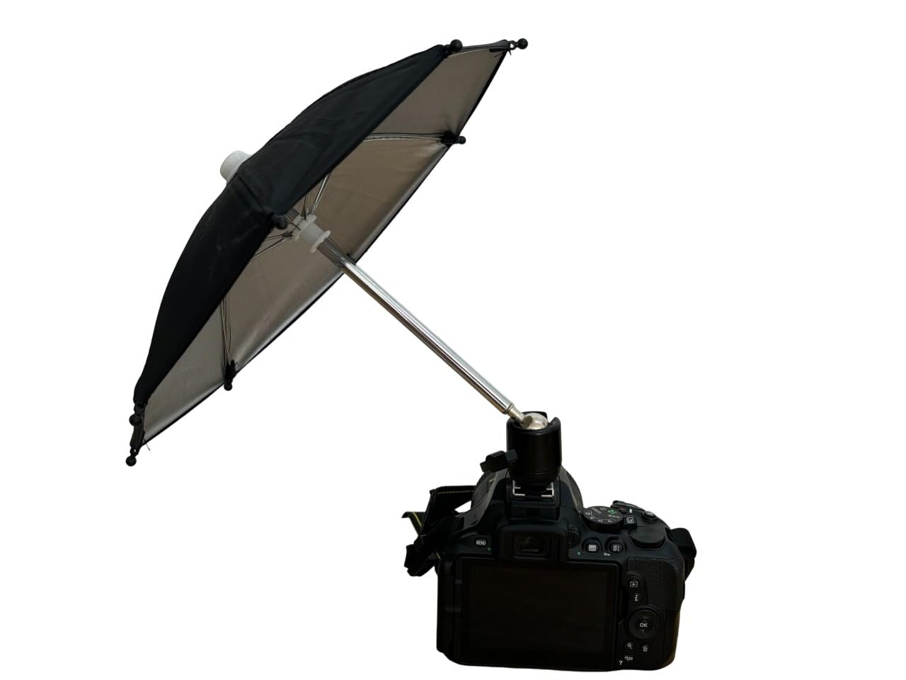360° Swivel Camera Umbrella with Hot Shoe Mount - Waterproof Sun Shade & Rain Cover for DSLR Cameras (27cm/10.6in) - Perfect for Outdoor Photography, Vlogging, and Travel Shoots