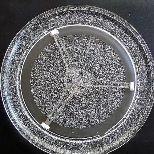 Triple Arm Microwave Turntable Ring - 9.6 Inch Replacement Glass Plate Support Holder with Rotating Roller for Microwave Ovens - Perfect for Heating Food, Reheating Leftovers & Defrosting in 9.6'' Microwaves