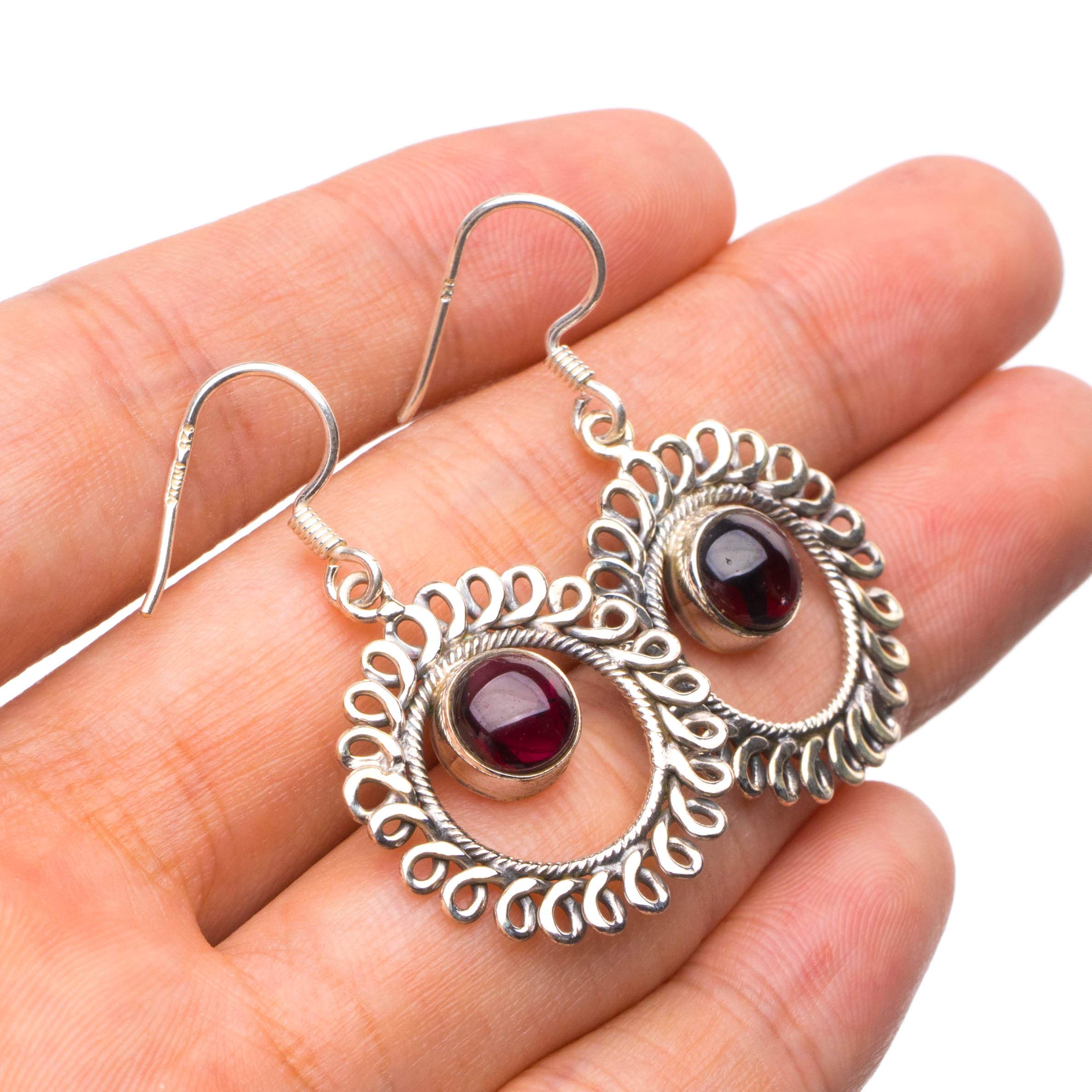 StarGems® Natural Amethyst Handmade 925 Sterling Silver Dangle Earrings for Women - 1.5