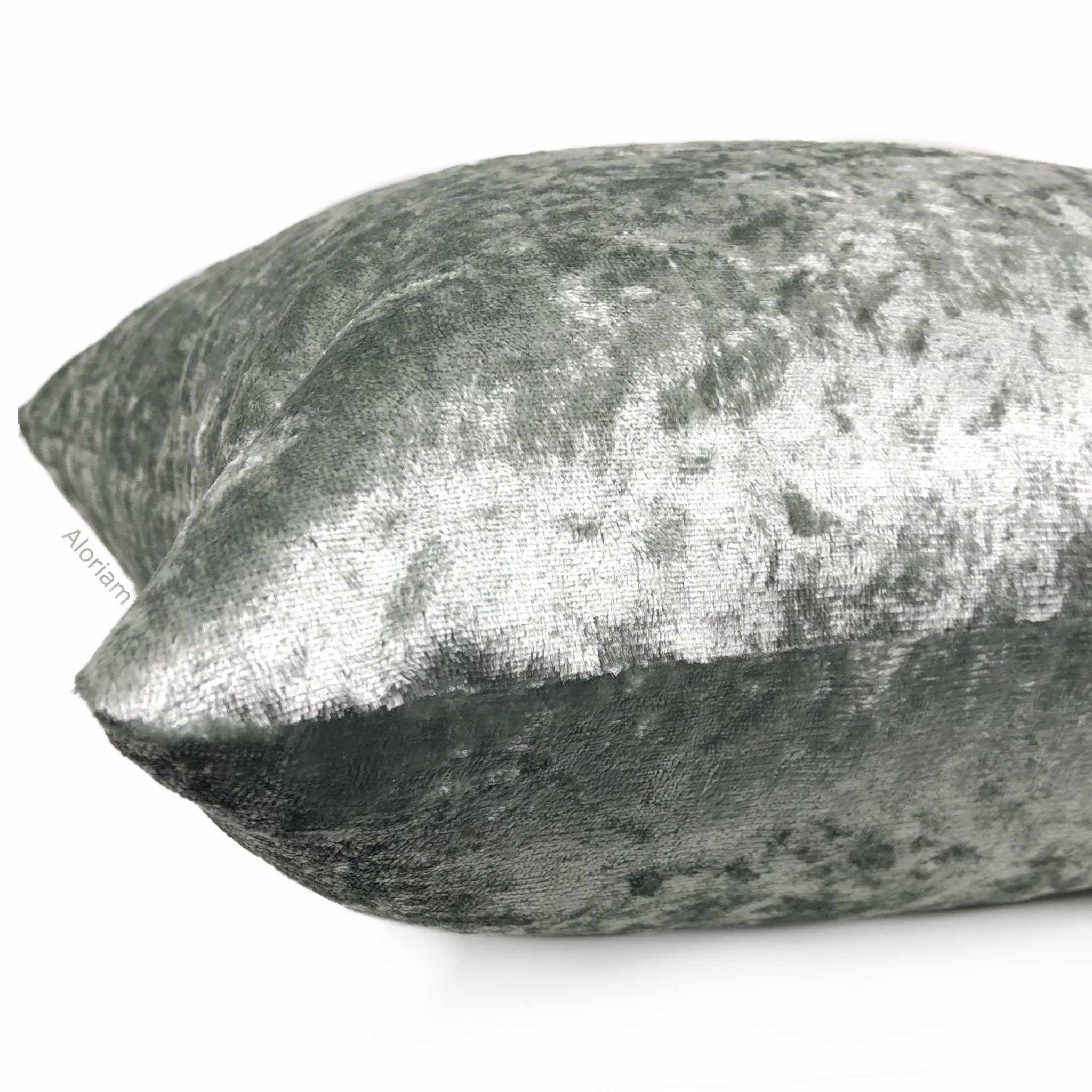 Polaris Silver Gray Crushed Velvet Pillow Cover - Soft Decorative Throw Pillow Case for Couch, Bed, Sofa - Home Decor & Living Room Accent