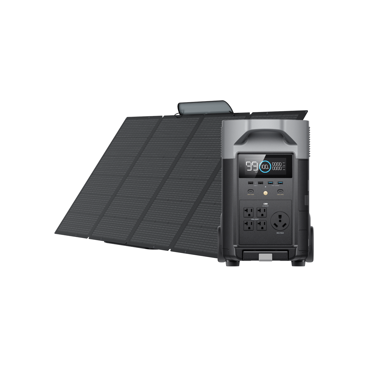 EcoFlow DELTA Pro Portable Power Station with 400W Solar Panel - Reliable Solar Generator for Home Backup, Camping & Outdoor Adventures