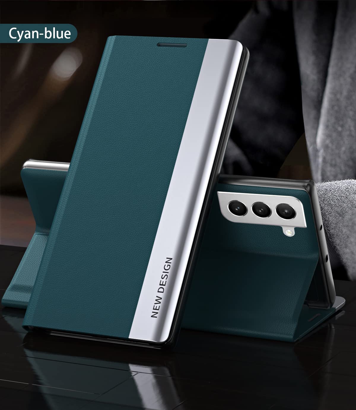 Premium PU Leather Kickstand Case for Samsung Galaxy S22 Ultra - Durable Shockproof Flip Cover with Stand (Not for S22) in CX Green | Perfect for Work, Travel & Everyday Protection