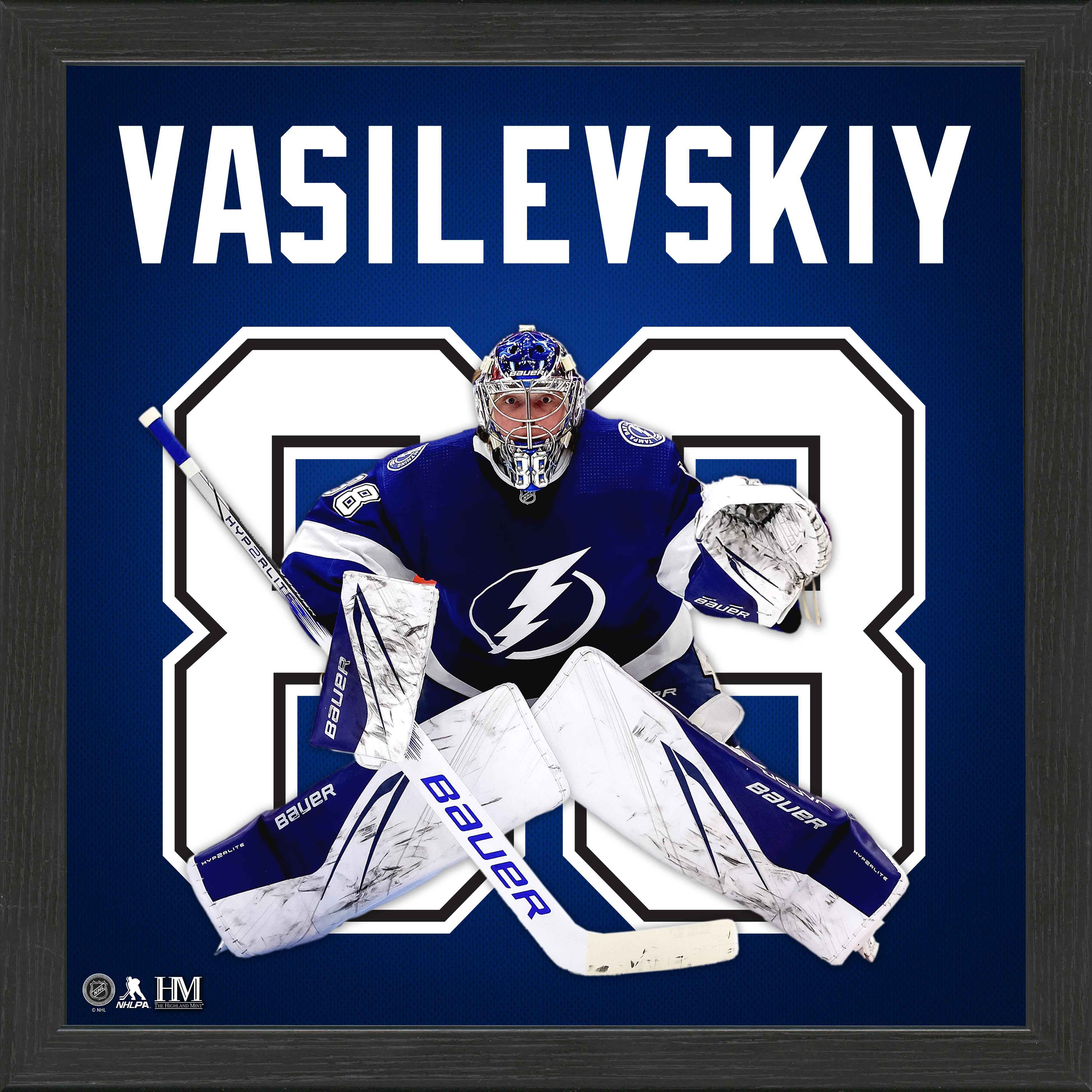 Andrei Vasilevsky Autographed Jersey Display Case - Tampa Bay Lightning NHL Hockey Memorabilia for Sports Fans & Collectors - Perfect for Man Cave, Game Room or Office Decor
