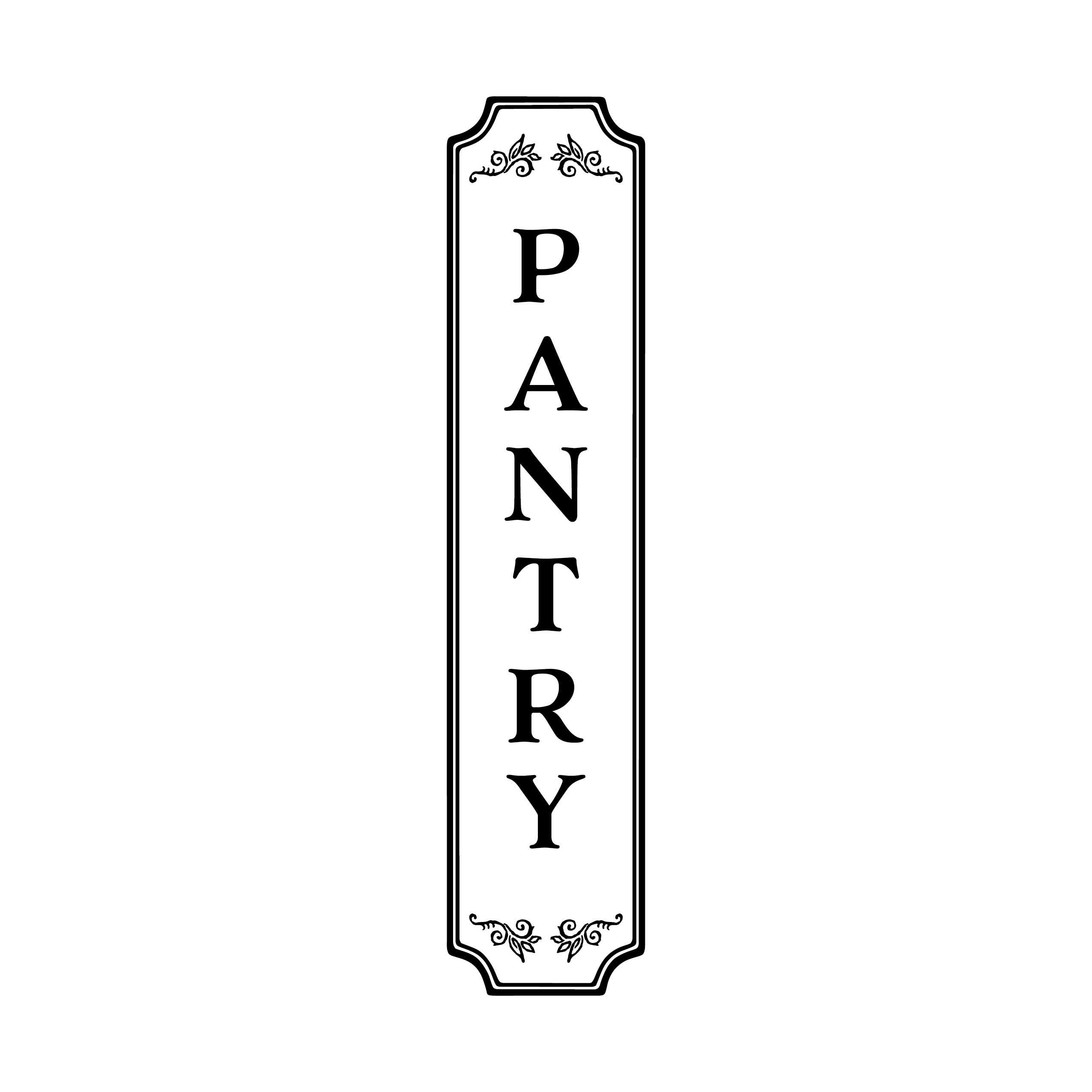 Wild Eyes Signs PANTRY Vinyl Wall Decal - Glass Door Decal & Kitchen Lettering with Rectangle Border - Removable Wall Art Sticker HH2265 - Perfect for Pantry Organization, Kitchen Decor & Home Labeling