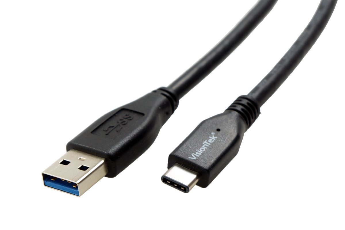 VisionTek USB 3.1 Gen 2 Type C to Type A Cable 10Gbps 1M (3.3ft) Fast Charging & Data Sync for MacBook, Samsung Galaxy, iPhone 15 - Perfect for Office, Travel & Home Use