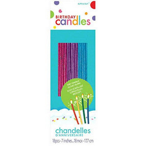 18-Pack Slim Sparkler Candles with Glitter for Birthday Cakes, Wedding Decorations & Party Celebrations - Elegant Flameless Sparkle Effect