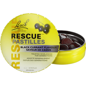 Bach Rescue Pastilles Black Currant Flavor - 35 Lozenges for Stress Relief & Calming Support - Perfect for Travel, Work, and Daily Anxiety Management