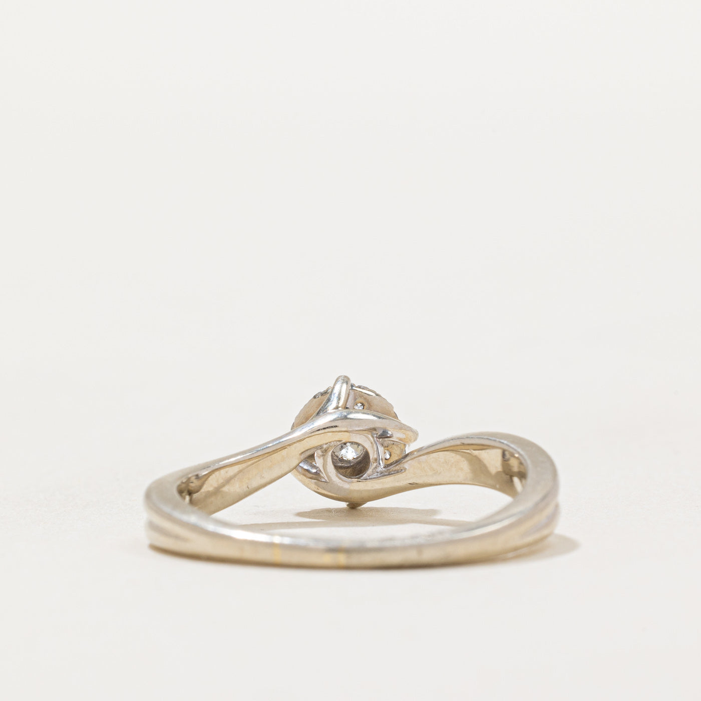 Exquisite 0.27ctw Diamond Halo Bypass Engagement Ring - Size 7.5 | Perfect for Proposals, Anniversaries & Special Occasions