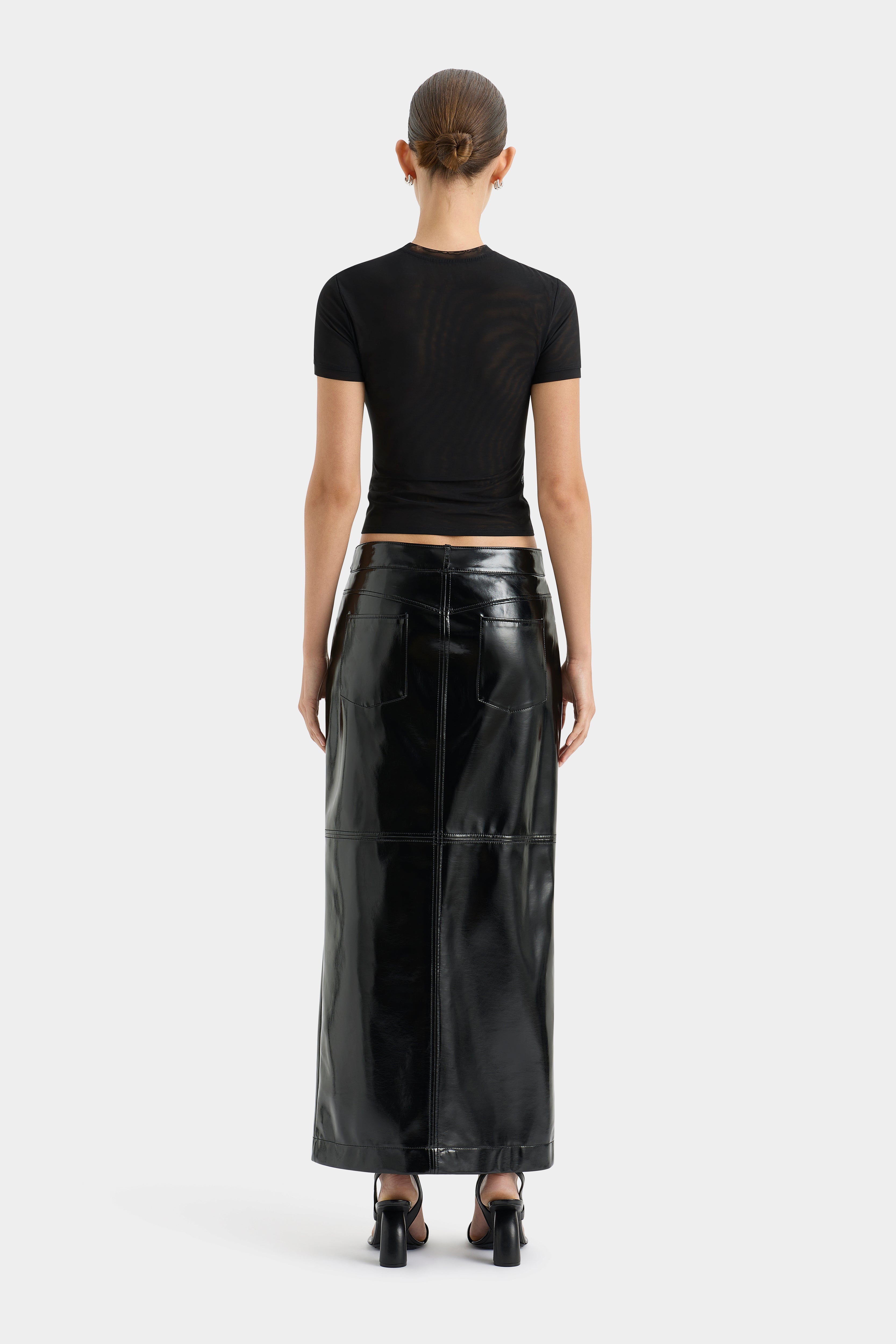 Elegant Black Belted Midi Skirt for Women - Perfect for Night Out, Office Wear & Evening Events