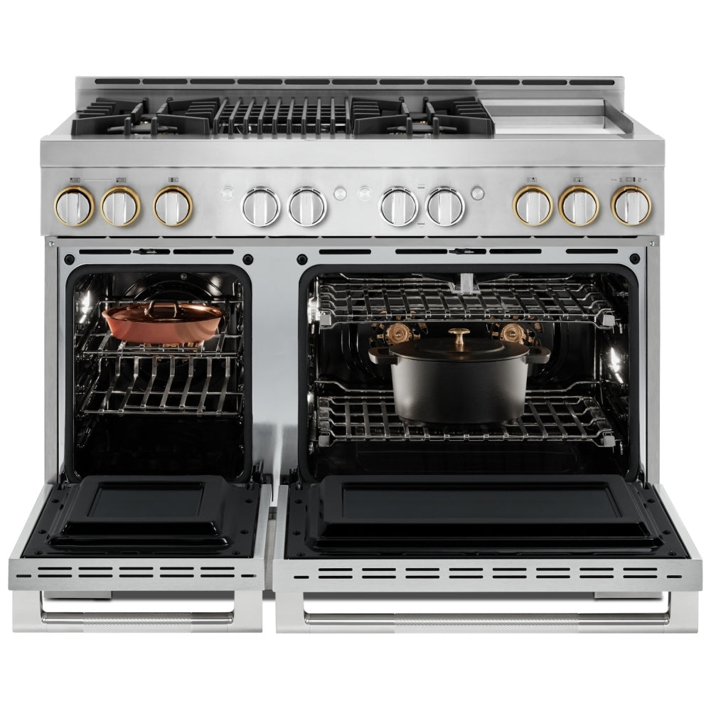 JennAir RISE™ 48-Inch Professional Gas Range JGRP748HL - Open Box New - Premium Gas Cooktop for Gourmet Cooking & Large Family Kitchens