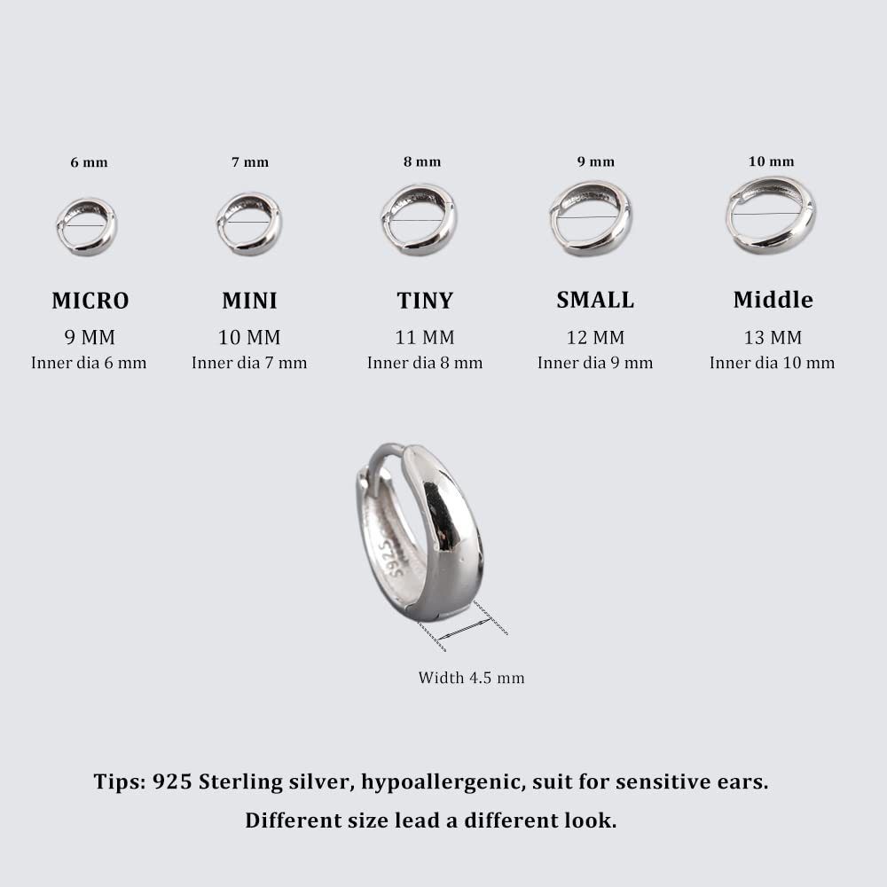 Chunky 925 Sterling Silver & 14k Gold Plated Hoop Earrings for Women - Everyday Wear Huggie Earrings | Perfect for Work, Dating & Special Occasions
