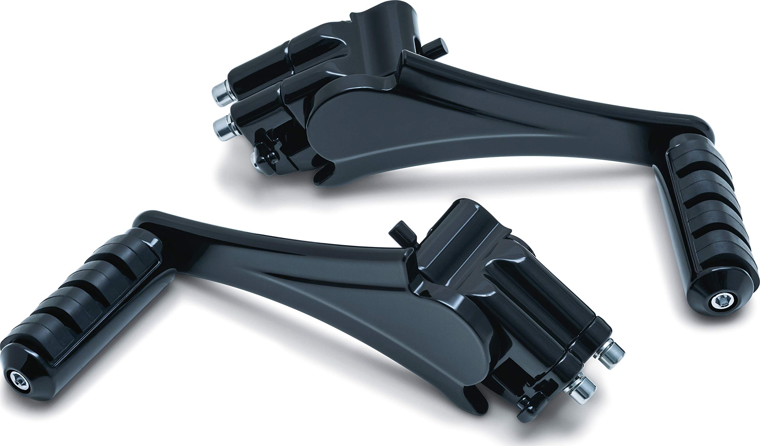 Adjustable Kuryakyn 7059 Motorcycle Passenger Footpegs for 2010-2019 Harley-Davidson – Gloss Black Fixed Mount Pair – Comfort Ride for Long Trips & Cruising