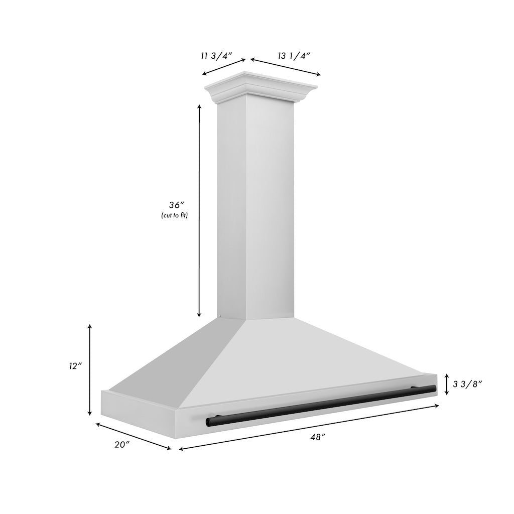 ZLINE KB4STZ MB Autograph Edition Convertible Range Hood - Stainless Steel with Matte Black Accents | Professional Kitchen Ventilation for Modern Homes | Perfect for Gas Stoves, Cooking Areas & Open Concept Kitchens