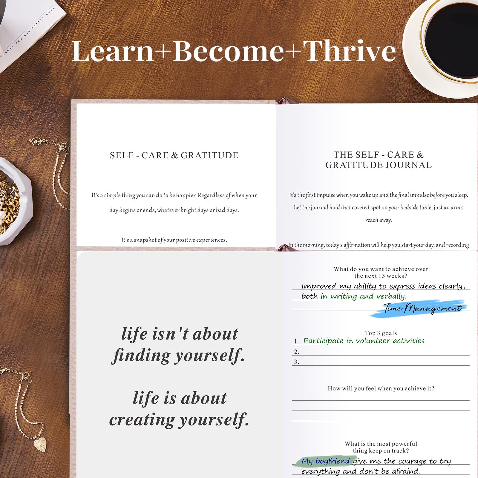 Self-Care Journal for Women - Wellness & Gratitude Notebook with Mood Tracker, Daily Reflection Planner for Mental Health - A5 Pink - Perfect for Mindfulness Practice, Therapy Sessions & Personal Growth