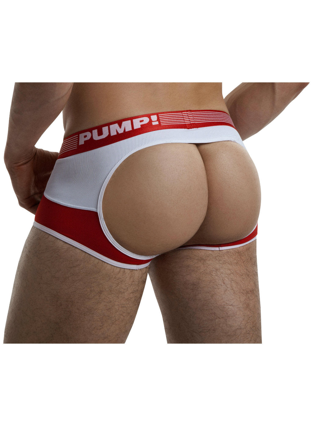 **PUMP! Men's Mesh Jockstrap Boxer Briefs - Red - Breathable & Comfortable Underwear for Workout, Gym & Sports**