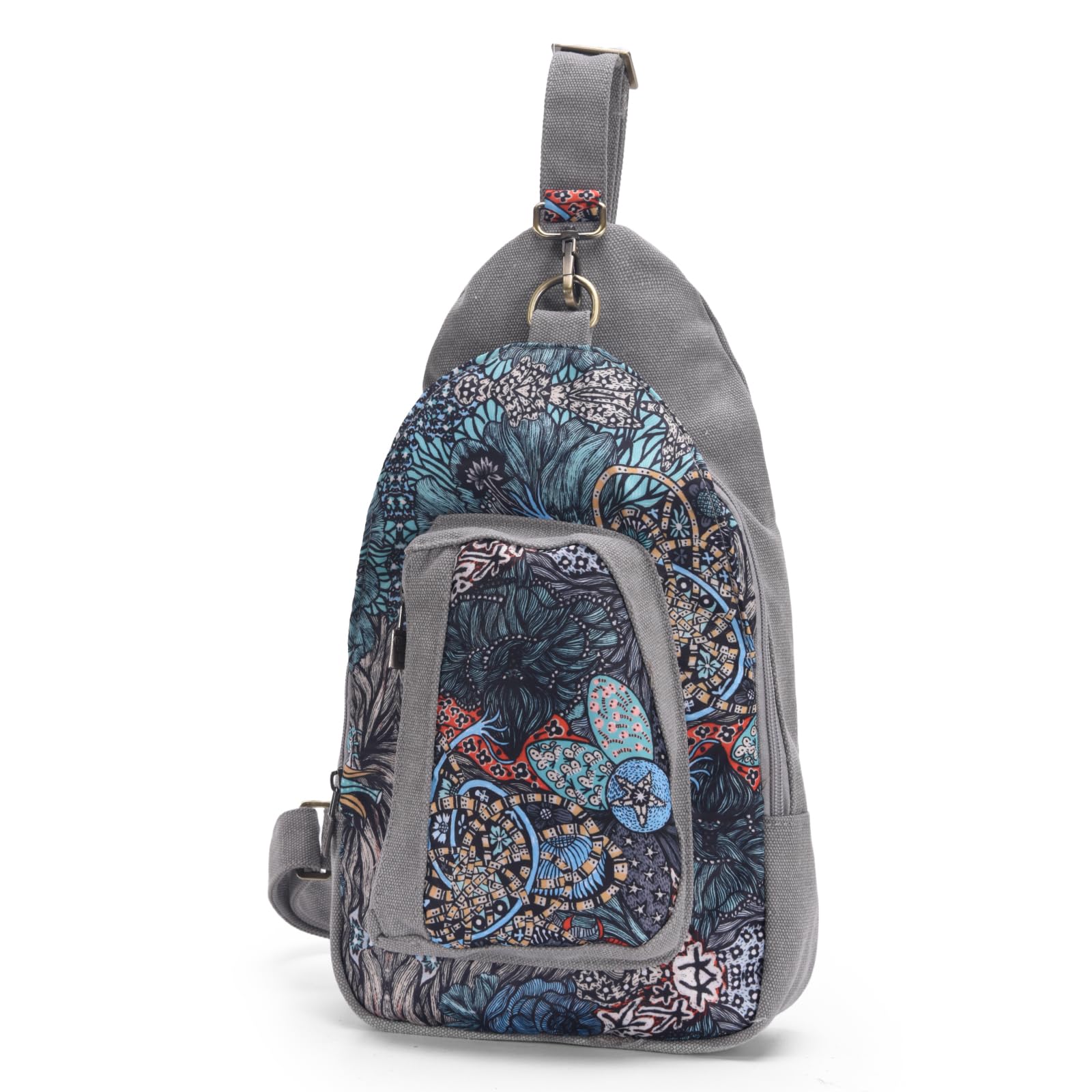 Black Butterfly Canvas Chest Bag - Small Crossbody Pack for Travel, Hiking & Outdoor Adventures - Adjustable Shoulder Strap for Comfort & Style