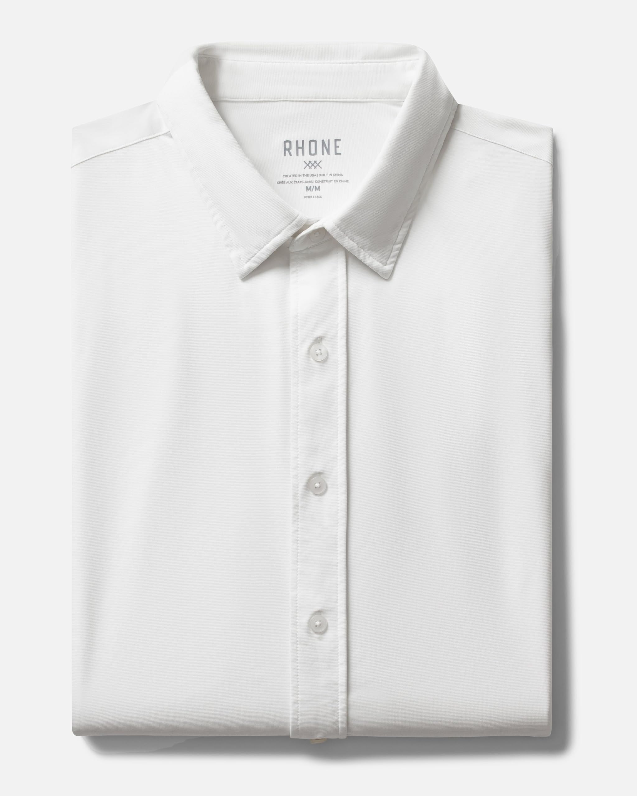 Rhone Men's Commuter Performance Dress Shirt - Wrinkle Resistant Slim Fit Button Down Shirt for Business & Travel - Machine Washable Office & Casual Wear