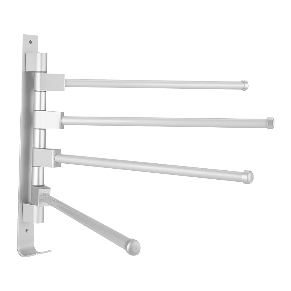 Premium WNSC Towel Rack - Heavy Duty Stainless Steel Bathroom Towel Bar with 4 Hooks for Hotel, Home, Kitchen & Bathroom Organization - Perfect for Spa, Gym or Beach House Decor