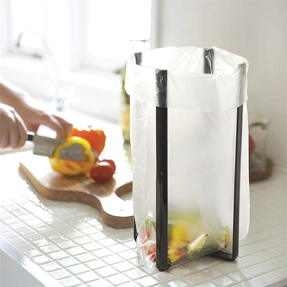 Multifunctional Eco-Friendly Stylish Cup Drain Rack & Kitchen Stand with Plastic Bag Holder for Home Kitchen Organization (White) - Perfect for Small Spaces & Modern Kitchens