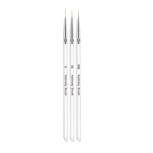 MelodySusie Professional Nail Art Liner Brushes Set of 3 - Precise Detailing for Acrylic, Gel & Nail Polish - Perfect for Salon, Home Manicure & DIY Nail Designs