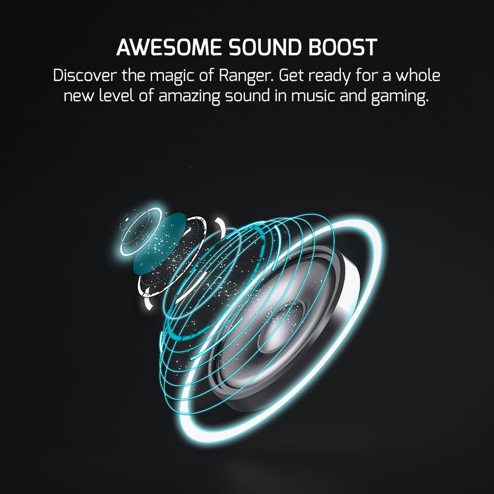 GAMEPOWER Ranger USB Gaming Headset with 7.1 Virtual Surround Sound - Wired RGB LED Headphones, 53MM Drivers, 360 Spatial Audio & Noise Cancelling Mic for PC, PS4, PS5 (Black) - Perfect for Competitive Gaming & Immersive Entertainment