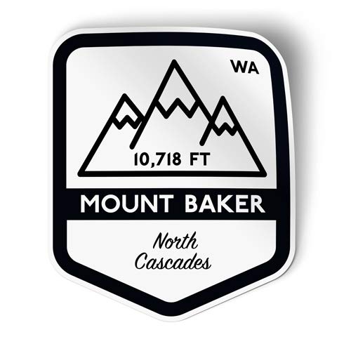 Squiddy Mount Baker Vinyl Sticker Decal - Waterproof, Durable Decals for Phone, Laptop, Water Bottle, Notebook, Skateboard (3 Inch) - Perfect for Personalizing Tech Gadgets & Outdoor Gear