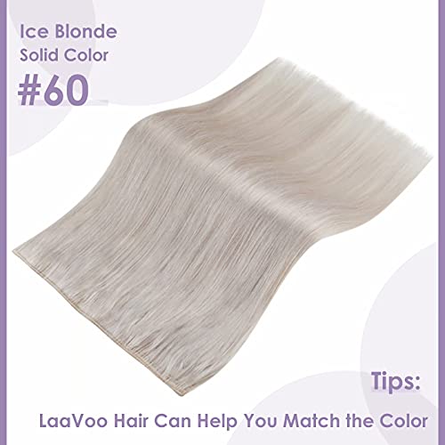 Premium Fish Line Halo Hair Extensions with Invisible Clips - Seamless 100% Human Hair Extensions for Length & Volume - Perfect for Weddings, Parties & Daily Styling