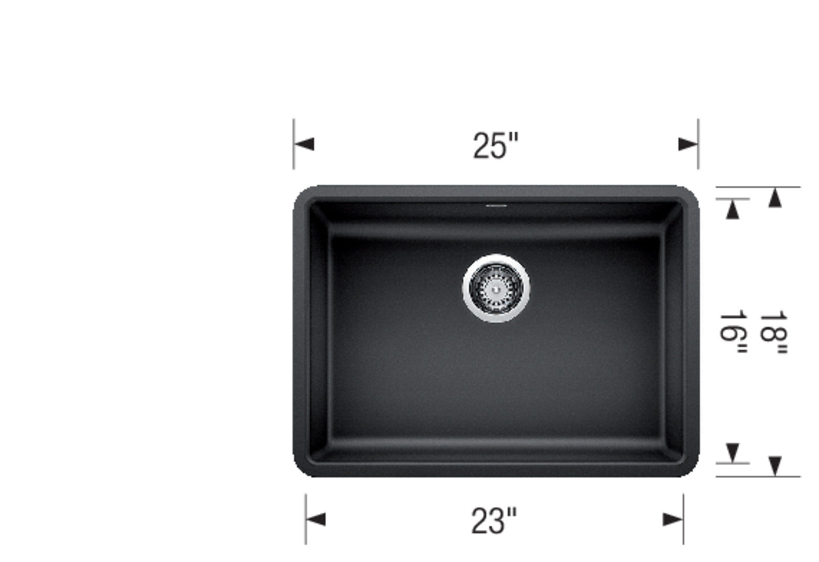 Blanco PRECIS ADA Undermount Single Bowl SILGRANIT Kitchen Sink - Durable & Stylish for Modern Kitchens | Perfect for Meal Prep, Dishwashing & Small Spaces