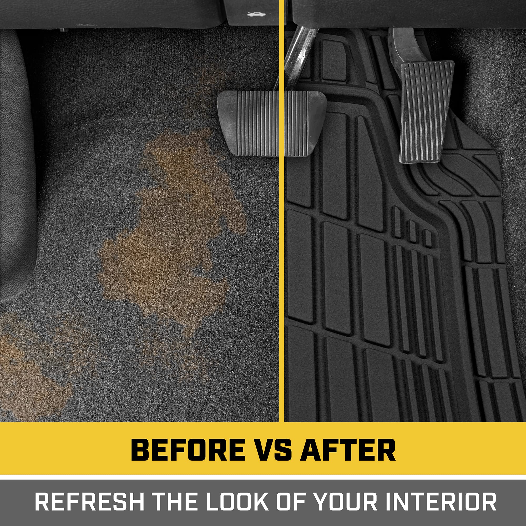 CAT® Heavy-Duty All-Weather Car Floor Mats - Full Set for SUVs & Trucks - Perfect for Rug Protection & Off-Road Use