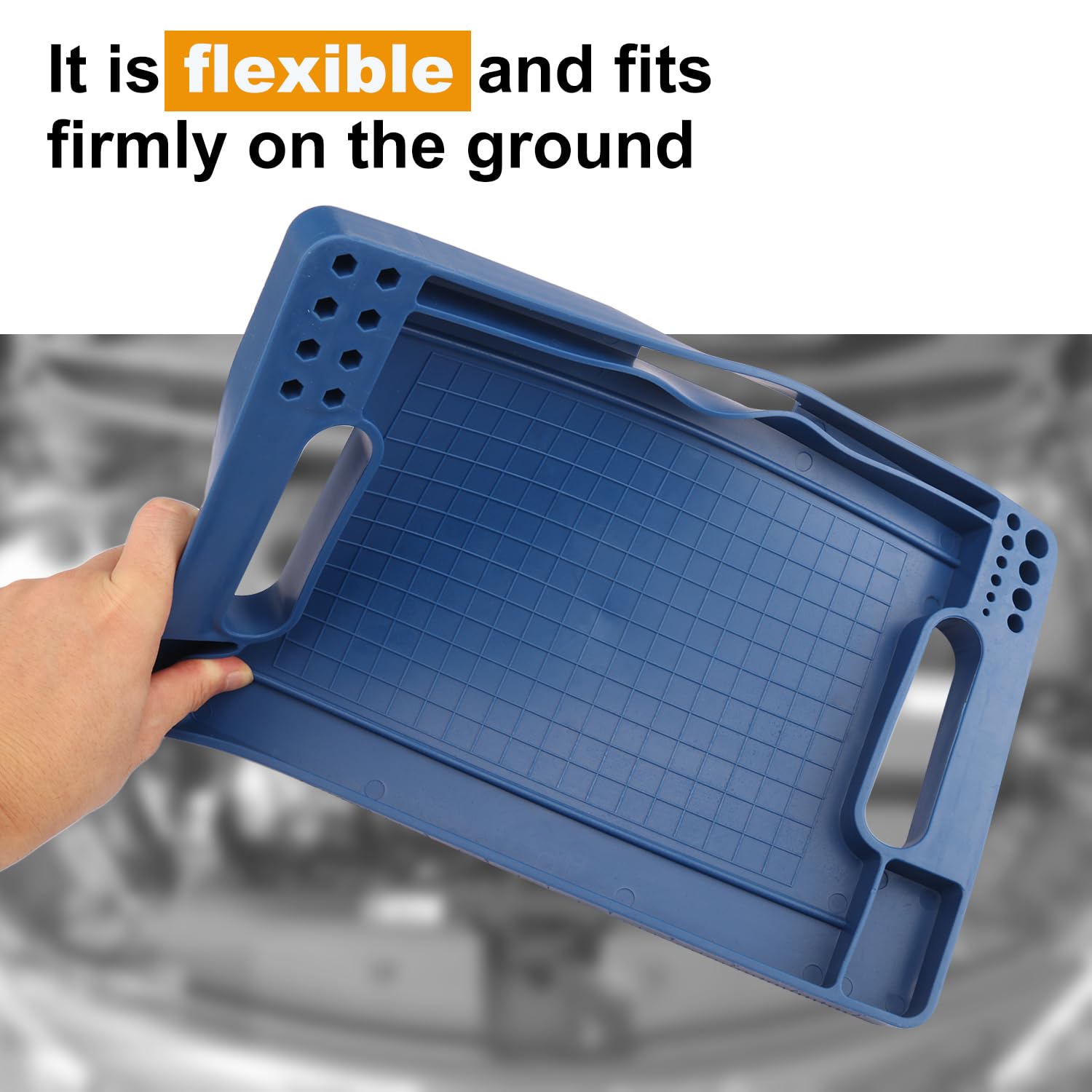 3-Piece Non-Slip Rubber Tool Tray Set - Heat & Oil Resistant Flexible Tool Organizer Mat (14