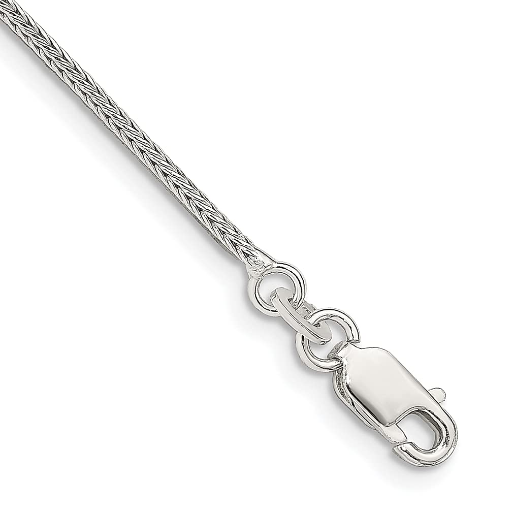 925 Sterling Silver 1.25mm Round Franco Chain Bracelet - Women's Fine Jewelry Gift for Everyday Wear