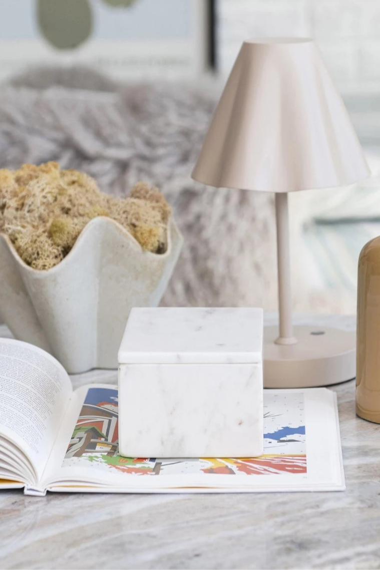 Elegant Marble Catchall Box with Lid - Stylish Home Decor for Jewelry, Keys & Essentials | Perfect for Vanity, Entryway & Office Organization