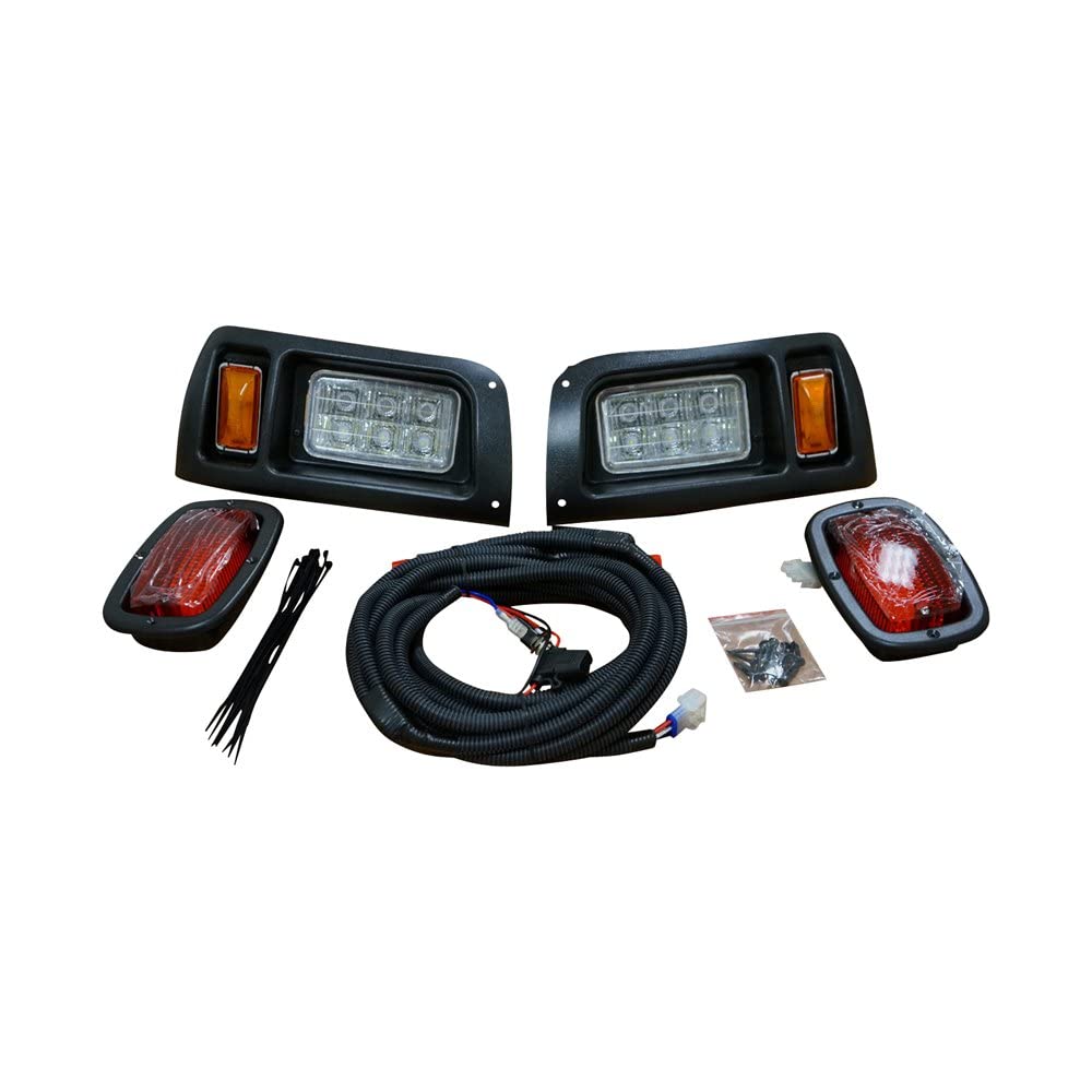 Club Car DS 1982-UP Golf Cart LED Headlights & Tail Lights Kit - Adjustable Brightness for Night Driving & Safety