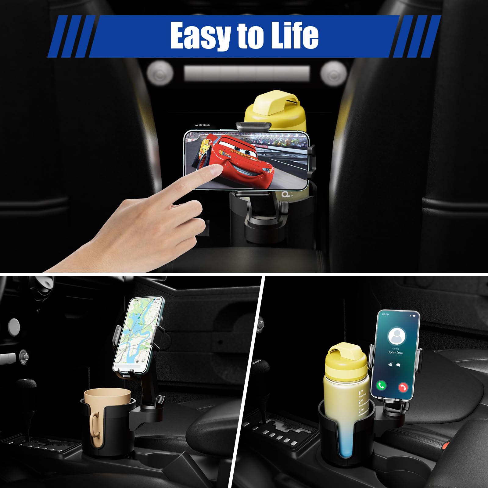 360° Rotating Car Cup Holder Phone Mount for 4-7