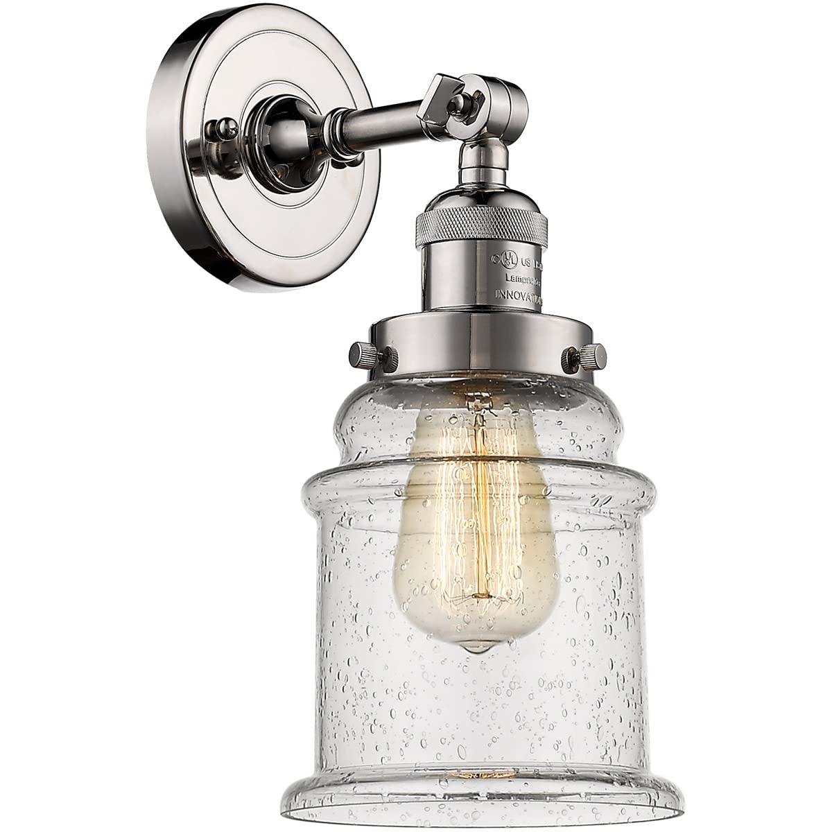 INNO203-PN-G184-LED Modern LED Wall Sconce Light Fixture in Polished Nickel Finish - Perfect for Bedroom, Hallway, and Living Room Lighting