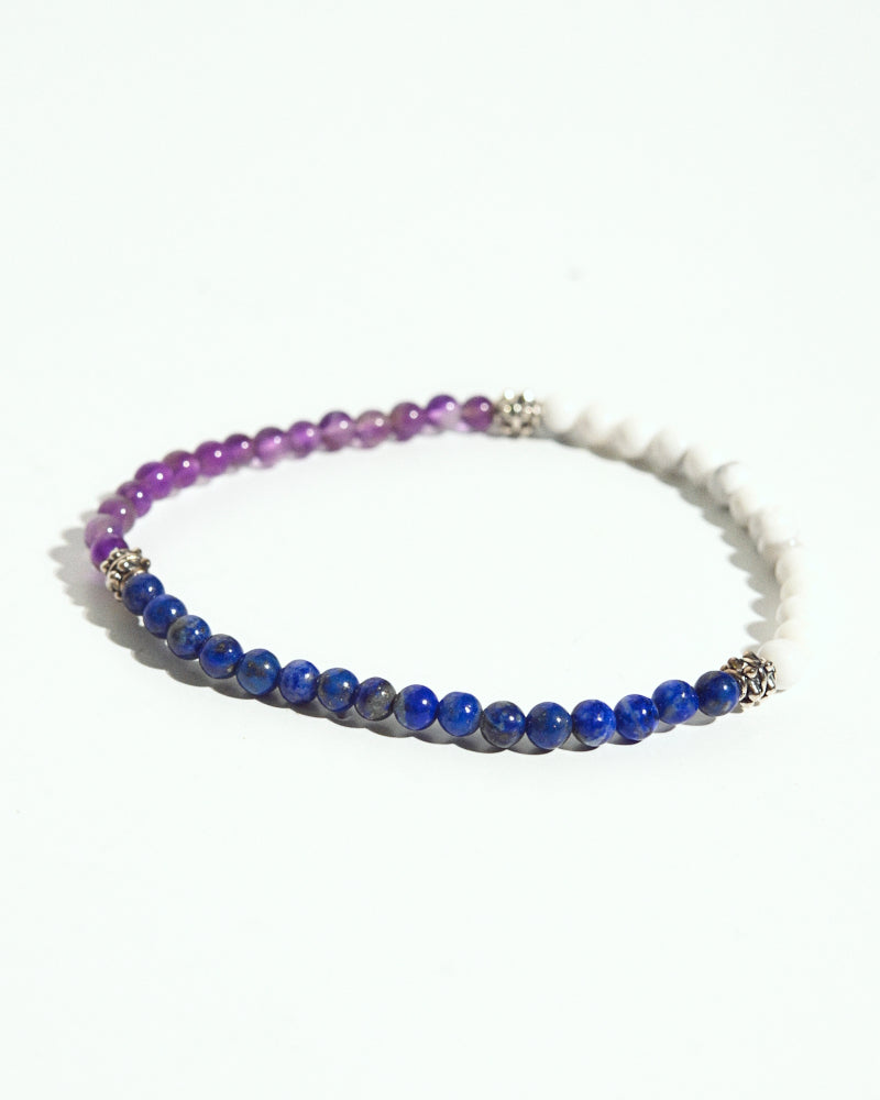 Calm & Clarity Healing Bracelet - Natural Amethyst, Lapis Lazuli & Howlite Gemstones for Stress Relief, Meditation & Positive Energy | Perfect for Yoga, Mindfulness & Spiritual Wellness