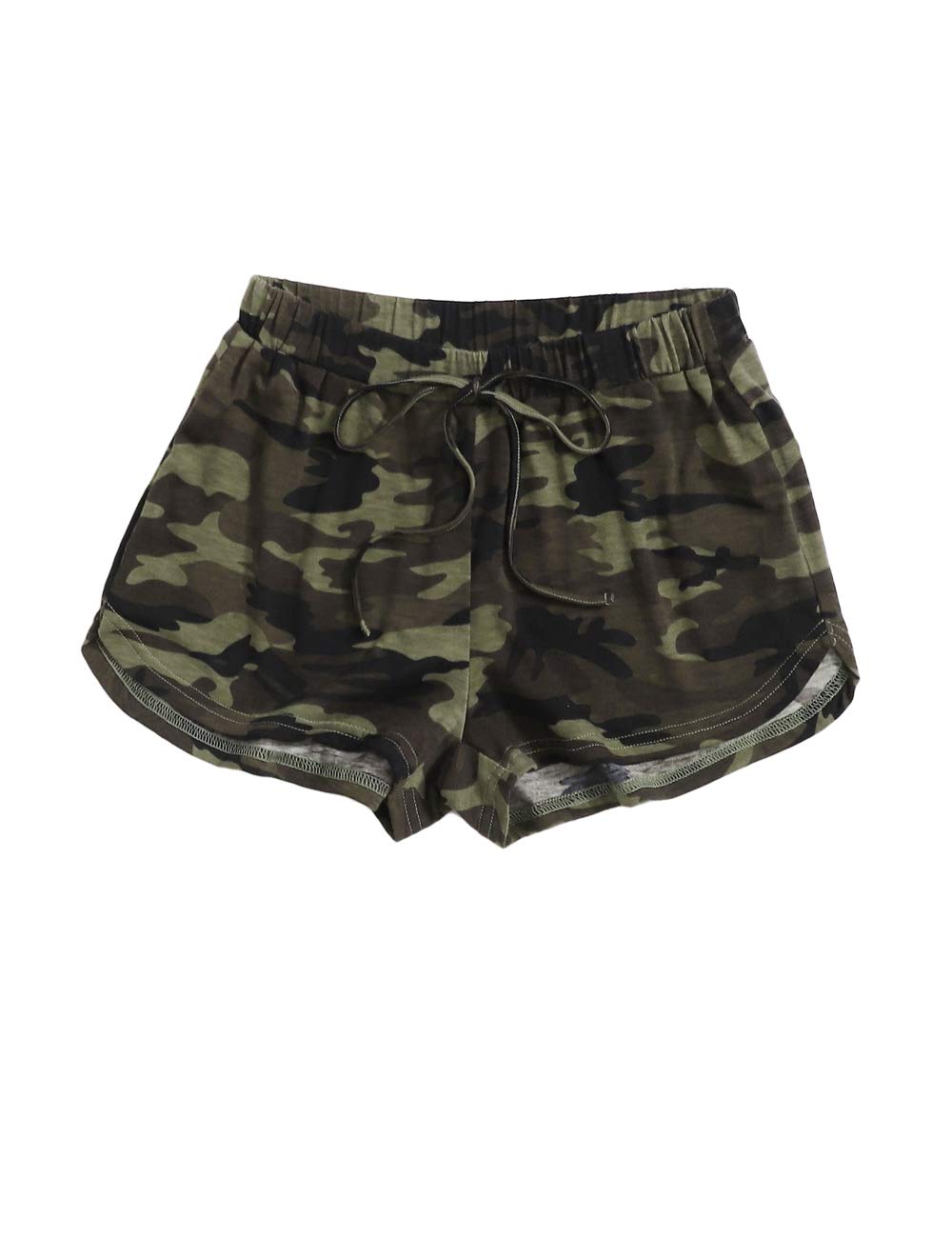 SweatyRocks Women's Camo Print Athletic Shorts - Breathable Workout Yoga Lounge Running Shorts for Women, Comfortable Casual Sports Wear (Multicolor, XS) - Perfect for Gym, Yoga, Running & Summer Outdoor Activities