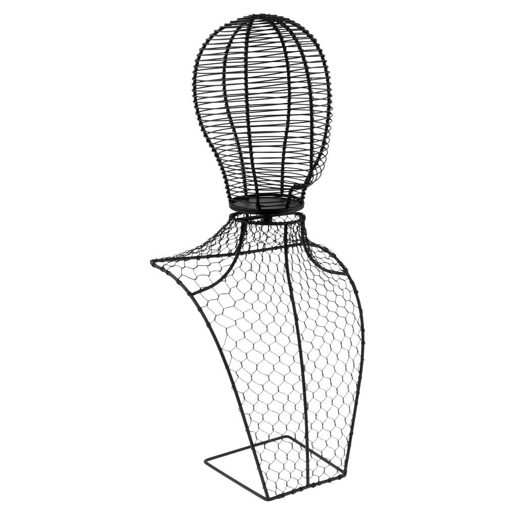Black Detachable Metal Wig Holder & Mannequin Head Stand - Adjustable Display for Wigs, Hats, Caps, Scarves - Perfect for Salon, Cosplay, Fashion Shows & Home Storage