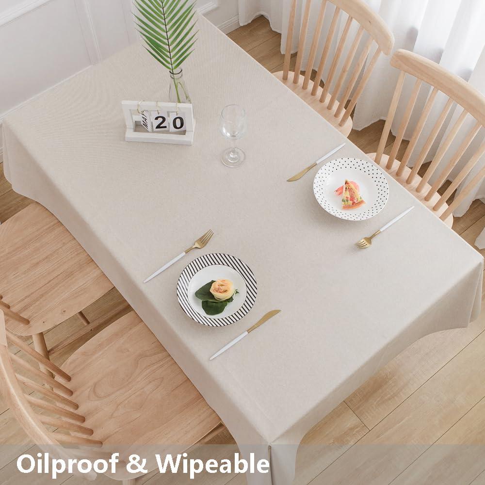 Heavy Duty Vinyl Tablecloth - Wipeable PVC Table Cover for Kitchen, Dining, Party & Outdoor Use - Rectangle 54