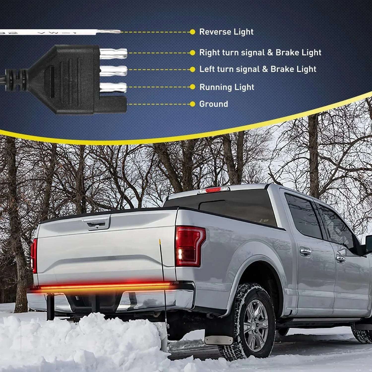 48 Inch Aluminum Frame Triple Row 780 LEDs Red White Amber Light Strip - Waterproof LED Strip Lights for Cars, Motorcycles, Trucks, Boats, Home Decoration