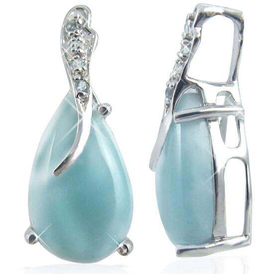 Exquisite Caribbean Larimar & Sky Blue Topaz Pendant Necklace - Handcrafted Sterling Silver Jewelry for Women - Perfect for Beach Weddings, Anniversary Gifts & Boho Fashion