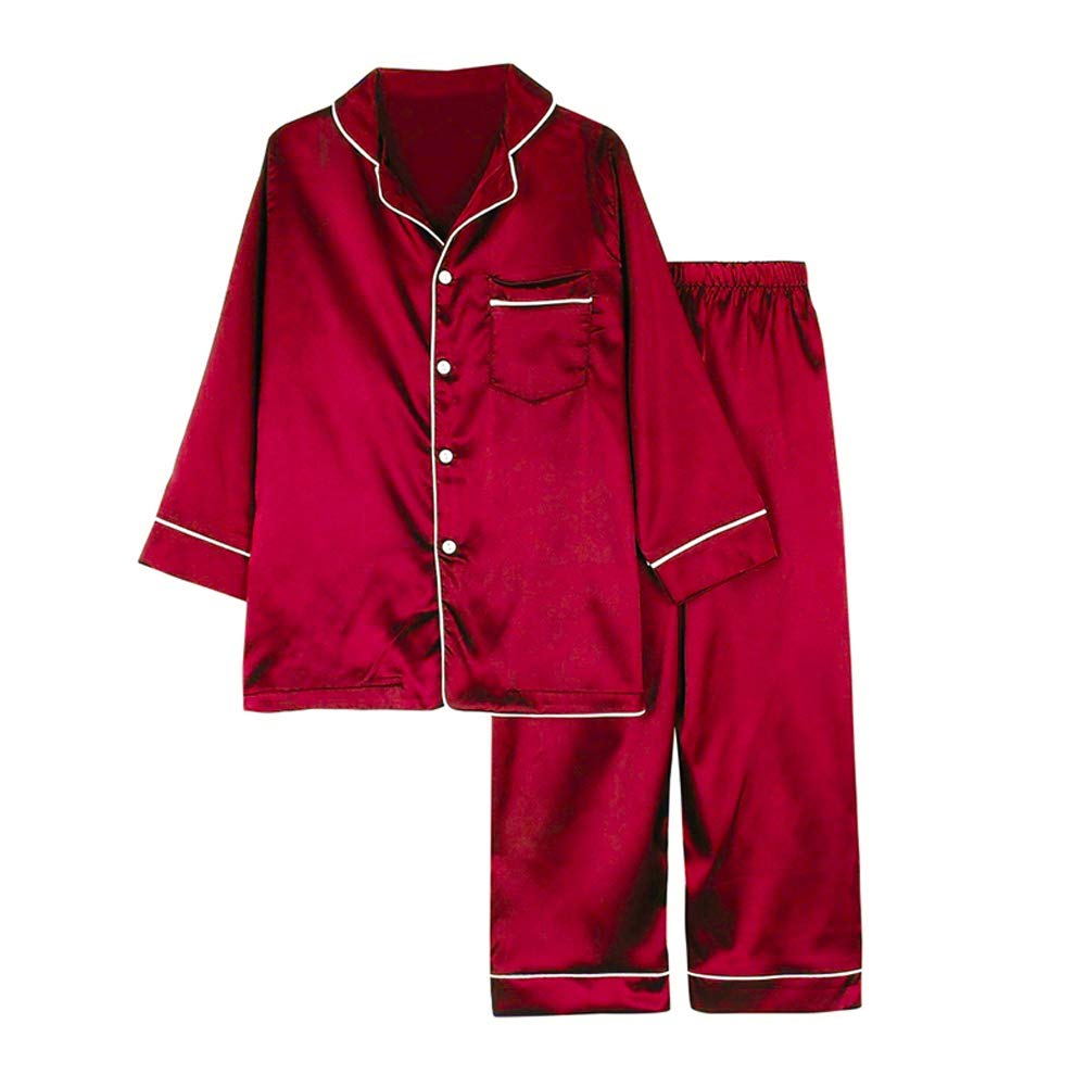 Kids Silk Pajama Set - Button-Up Sleepwear for Boys & Girls | Comfortable Nightwear & Loungewear for Bedtime