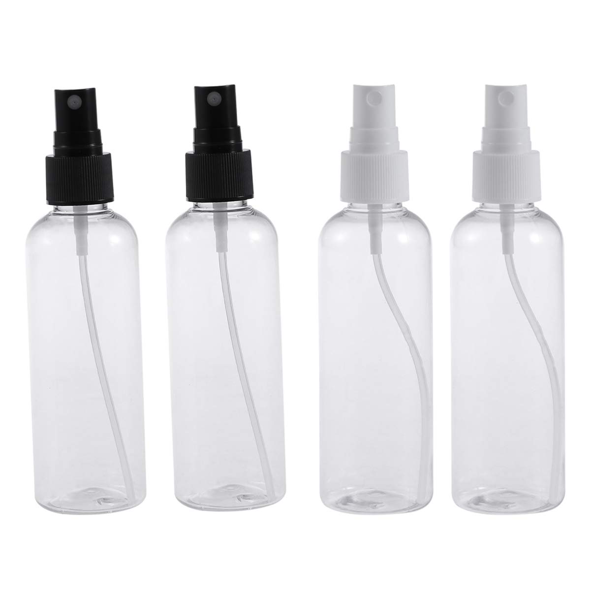 Milisten 4-Pack Refillable Travel Spray Bottles - Fine Mist Plastic Sprayer for Hair, Skincare & Cosmetics | Portable Leak-Proof Misting Bottles with Funnel for Toiletries, Gym, Vacation & Airplane Travel