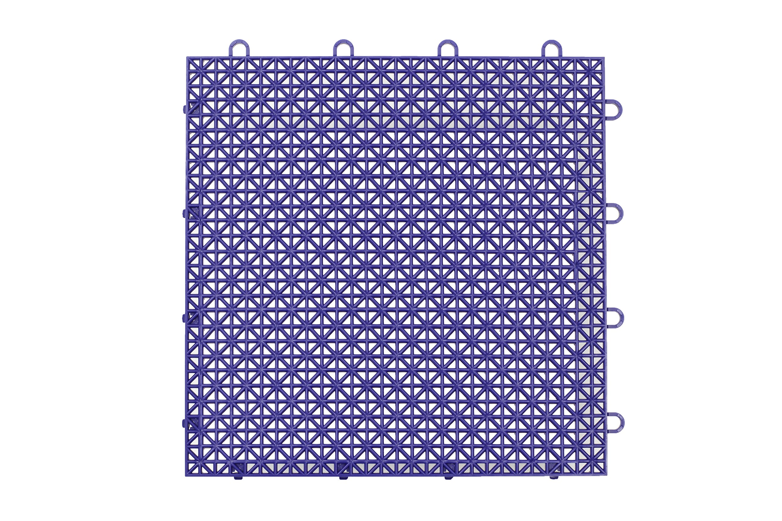 Master Mark Plastics Armadillo Interlocking Plastic Floor Deck Tiles - Cobalt Blue - Durable Outdoor & Indoor Flooring for Patio, Garage, Gym, and Play Areas